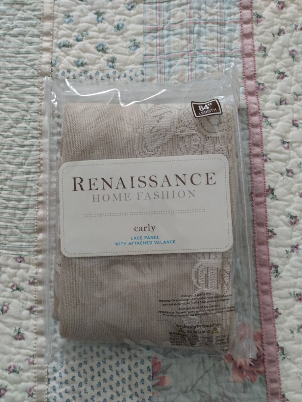 NWT, Set of 8 Carly lace panels/ with valance